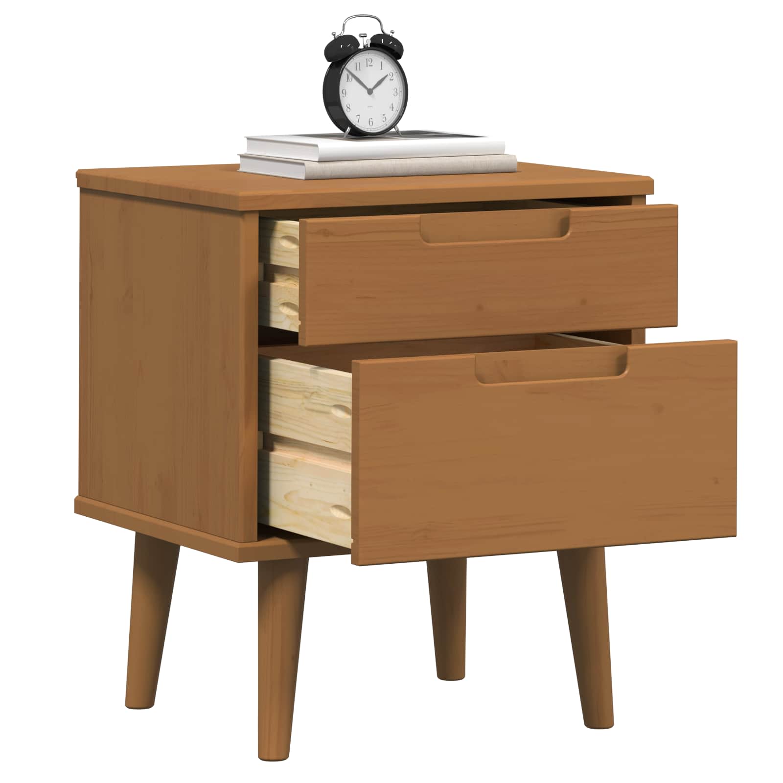 vidaXL Bedside Cabinet MOLDE Caramel 40 x 35 x 48 cm Solid Pine Wood 3