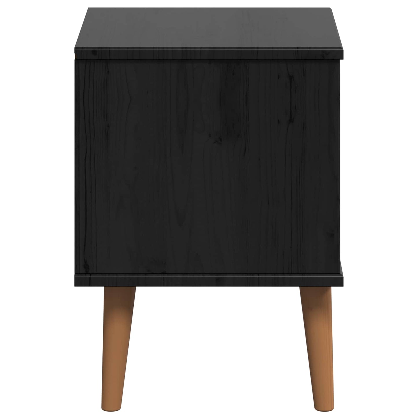 vidaXL Bedside Cabinet MOLDE Black 40 x 35 x 48 cm Solid Pine Wood 6
