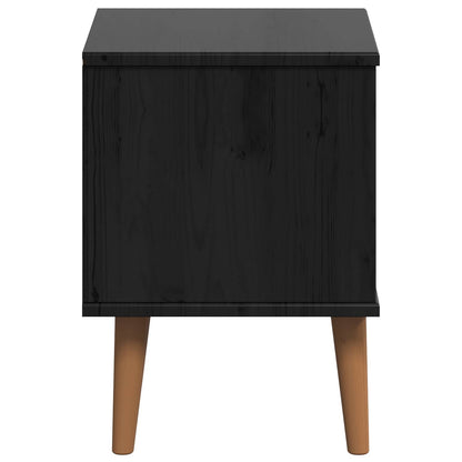 vidaXL Bedside Cabinet MOLDE Black 40 x 35 x 48 cm Solid Pine Wood 6