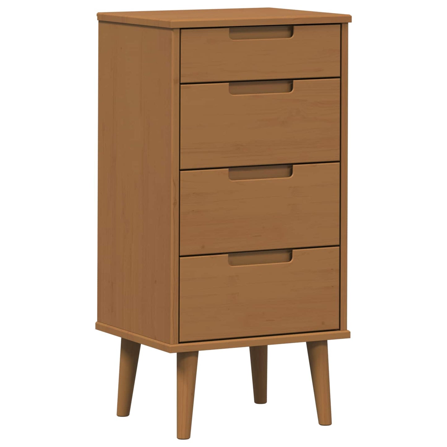 vidaXL Chest of Drawers MOLDE Caramel 40 x 35 x 82 cm Solid Pine Wood 2