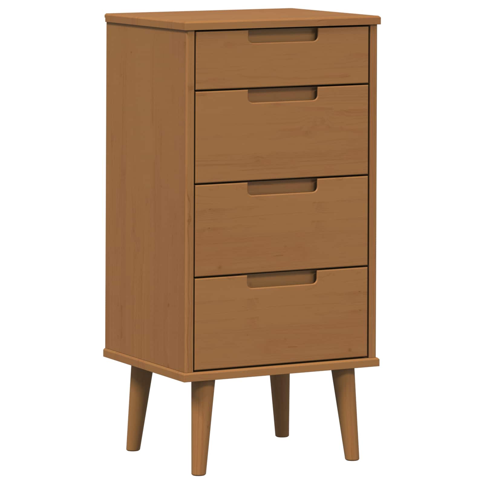 vidaXL Chest of Drawers MOLDE Caramel 40 x 35 x 82 cm Solid Pine Wood 2