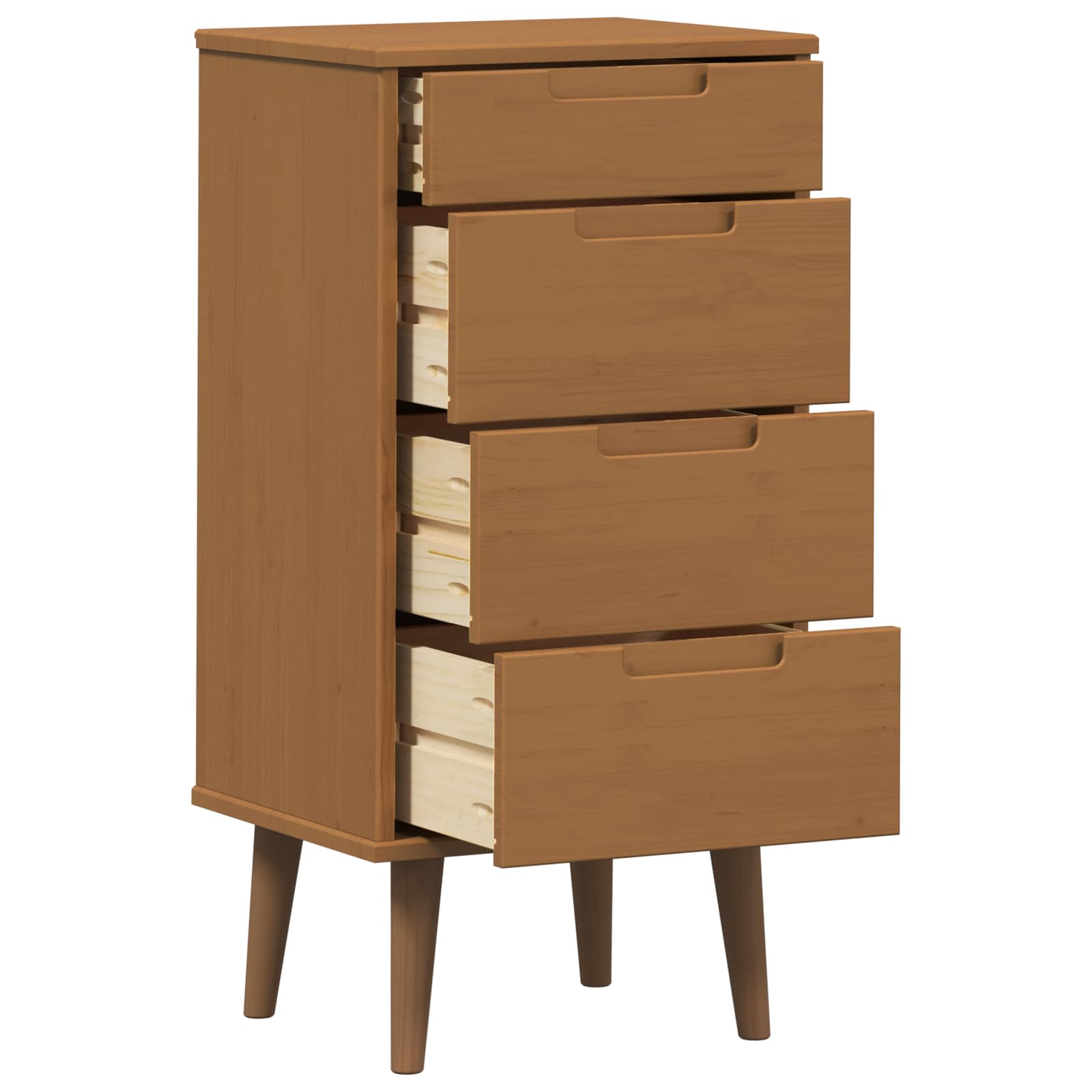 vidaXL Chest of Drawers MOLDE Caramel 40 x 35 x 82 cm Solid Pine Wood 4