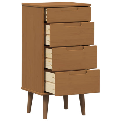 vidaXL Chest of Drawers MOLDE Caramel 40 x 35 x 82 cm Solid Pine Wood 4