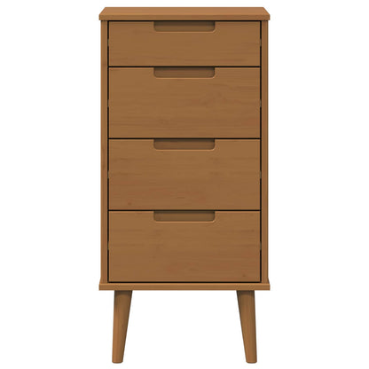 vidaXL Chest of Drawers MOLDE Caramel 40 x 35 x 82 cm Solid Pine Wood 5