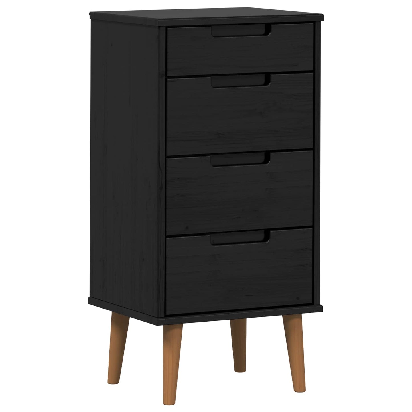 vidaXL Chest of Drawers MOLDE Black 40 x 35 x 82 cm Solid Pine Wood 2