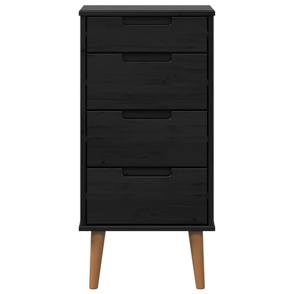 vidaXL Chest of Drawers MOLDE Black 40 x 35 x 82 cm Solid Pine Wood 5