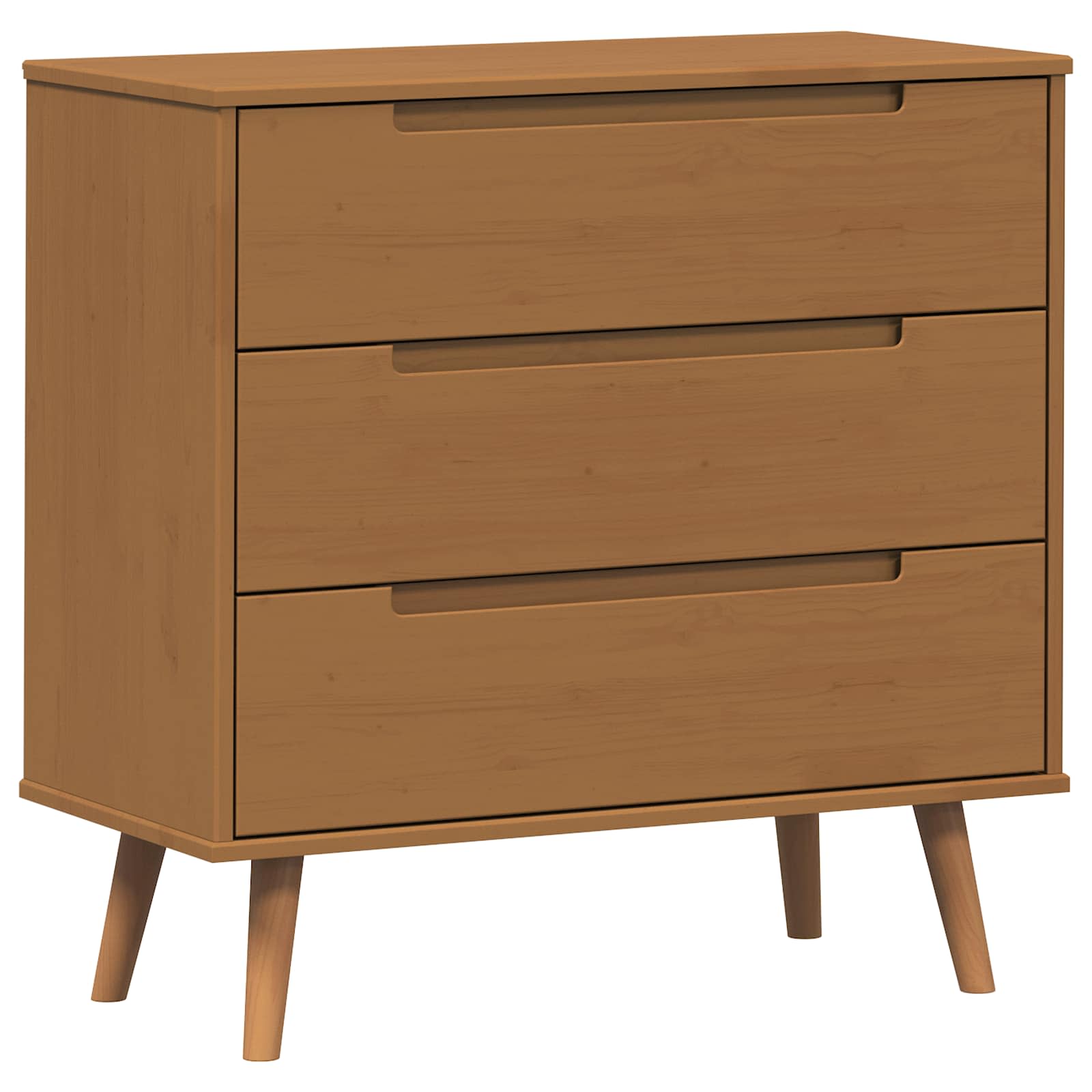 vidaXL Chest of Drawers MOLDE Caramel 80 x 40 x 80 cm Solid Pine Wood 2