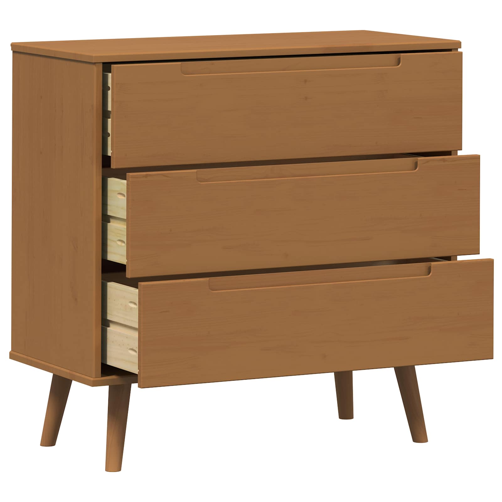 vidaXL Chest of Drawers MOLDE Caramel 80 x 40 x 80 cm Solid Pine Wood 4
