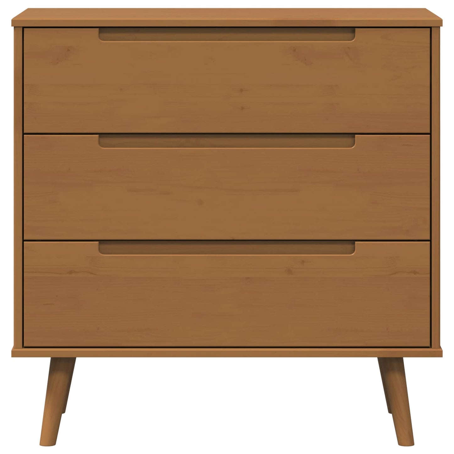 vidaXL Chest of Drawers MOLDE Caramel 80 x 40 x 80 cm Solid Pine Wood 5