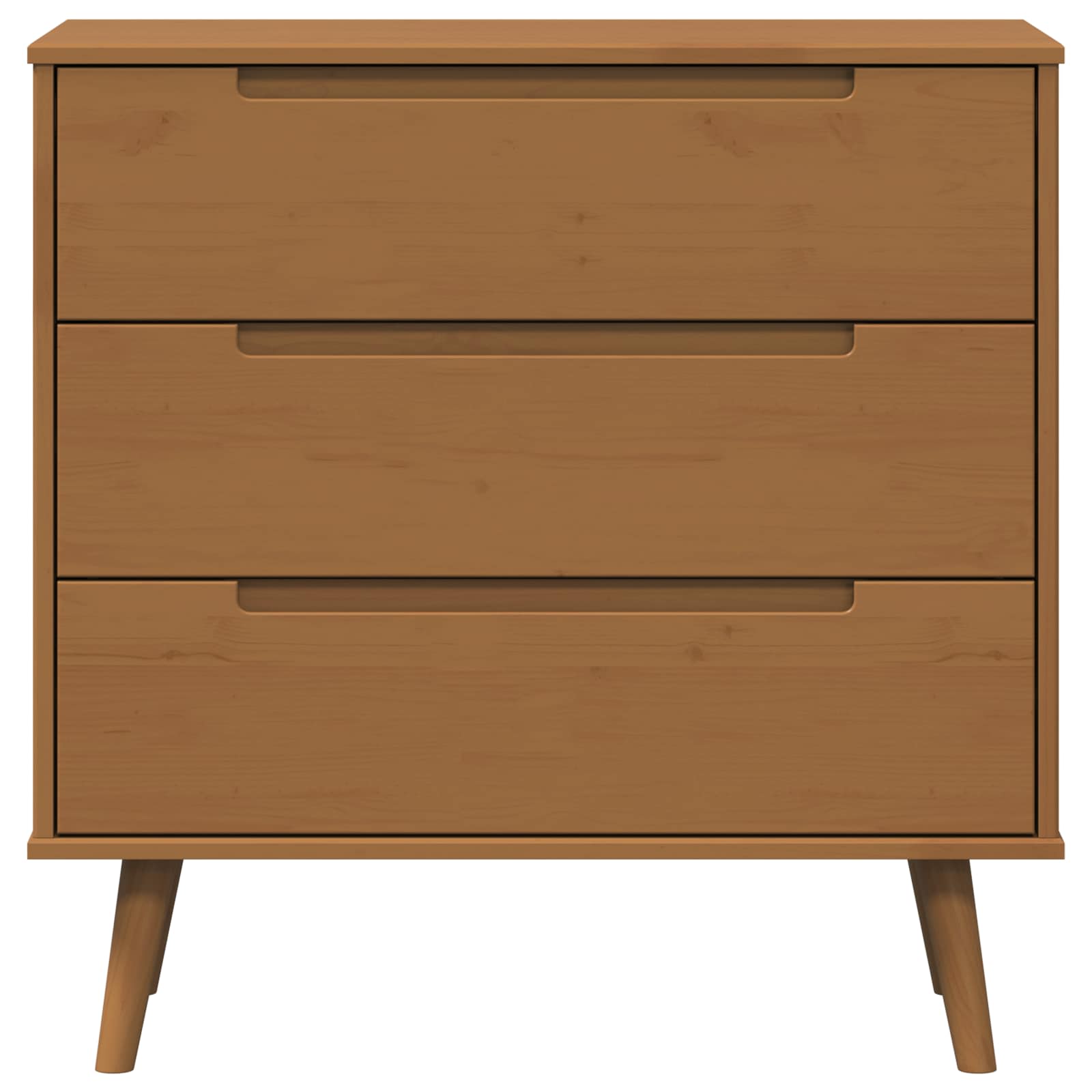 vidaXL Chest of Drawers MOLDE Caramel 80 x 40 x 80 cm Solid Pine Wood 5