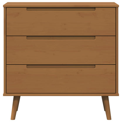 vidaXL Chest of Drawers MOLDE Caramel 80 x 40 x 80 cm Solid Pine Wood 5