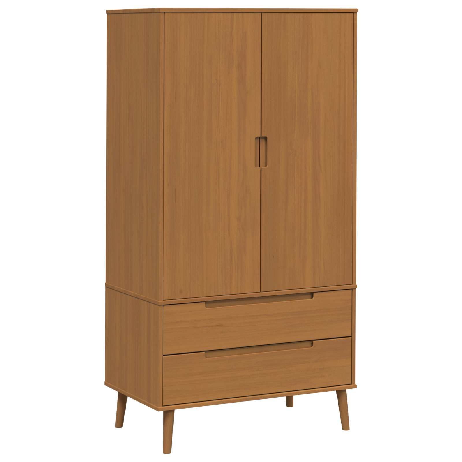 vidaXL Wardrobe MOLDE Caramel 90 x 55 x 175 cm Solid Pine Wood 2