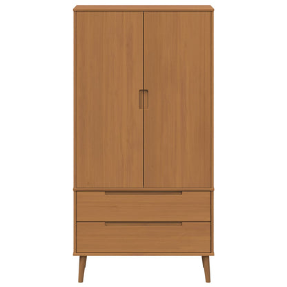 vidaXL Wardrobe MOLDE Caramel 90 x 55 x 175 cm Solid Pine Wood 5