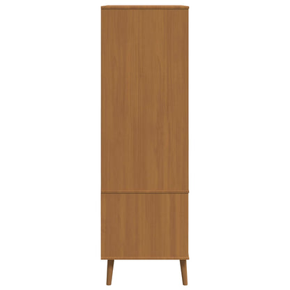 vidaXL Wardrobe MOLDE Caramel 90 x 55 x 175 cm Solid Pine Wood 6