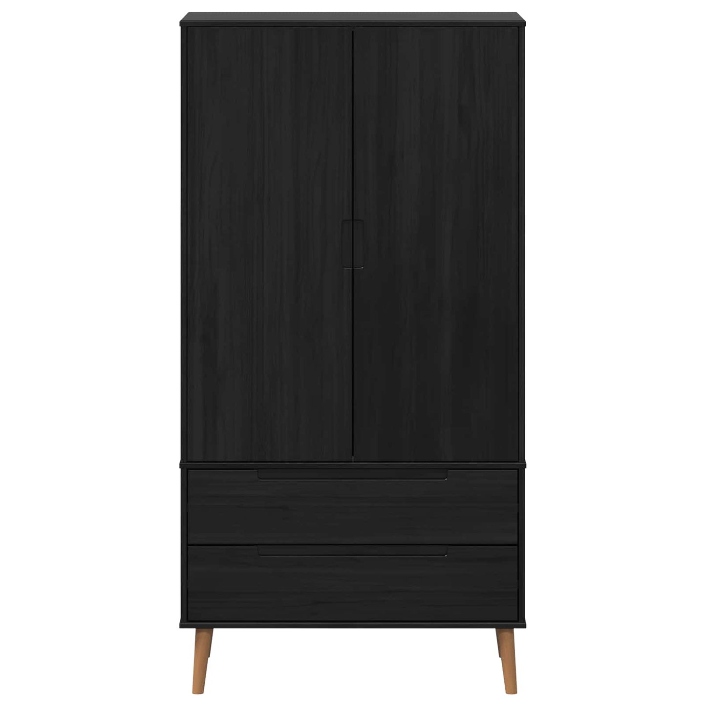 vidaXL Wardrobe MOLDE Black 90 x 55 x 175 cm Solid Pine Wood 5