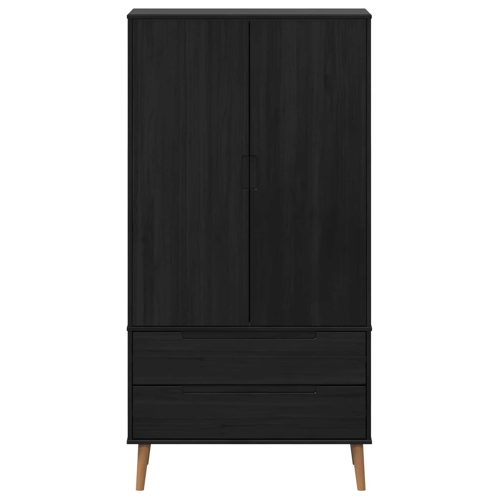 vidaXL Wardrobe MOLDE Black 90 x 55 x 175 cm Solid Pine Wood 5