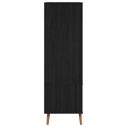 vidaXL Wardrobe MOLDE Black 90 x 55 x 175 cm Solid Pine Wood 6