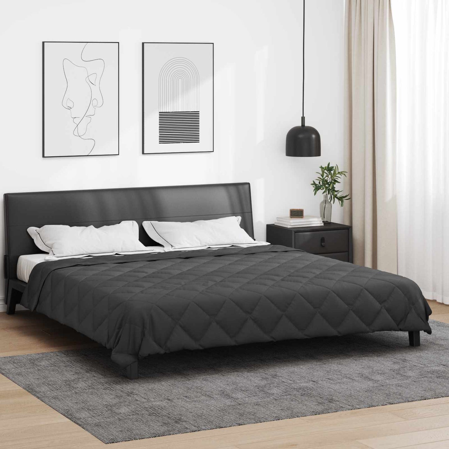 vidaXL Full Year Duvet Anthracite 240 x 260 cm Microfiber 1
