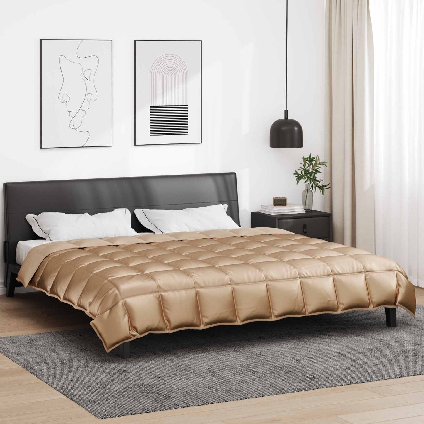vidaXL Winter Duvet 220 x 240 cm 450 gsm Gold 1