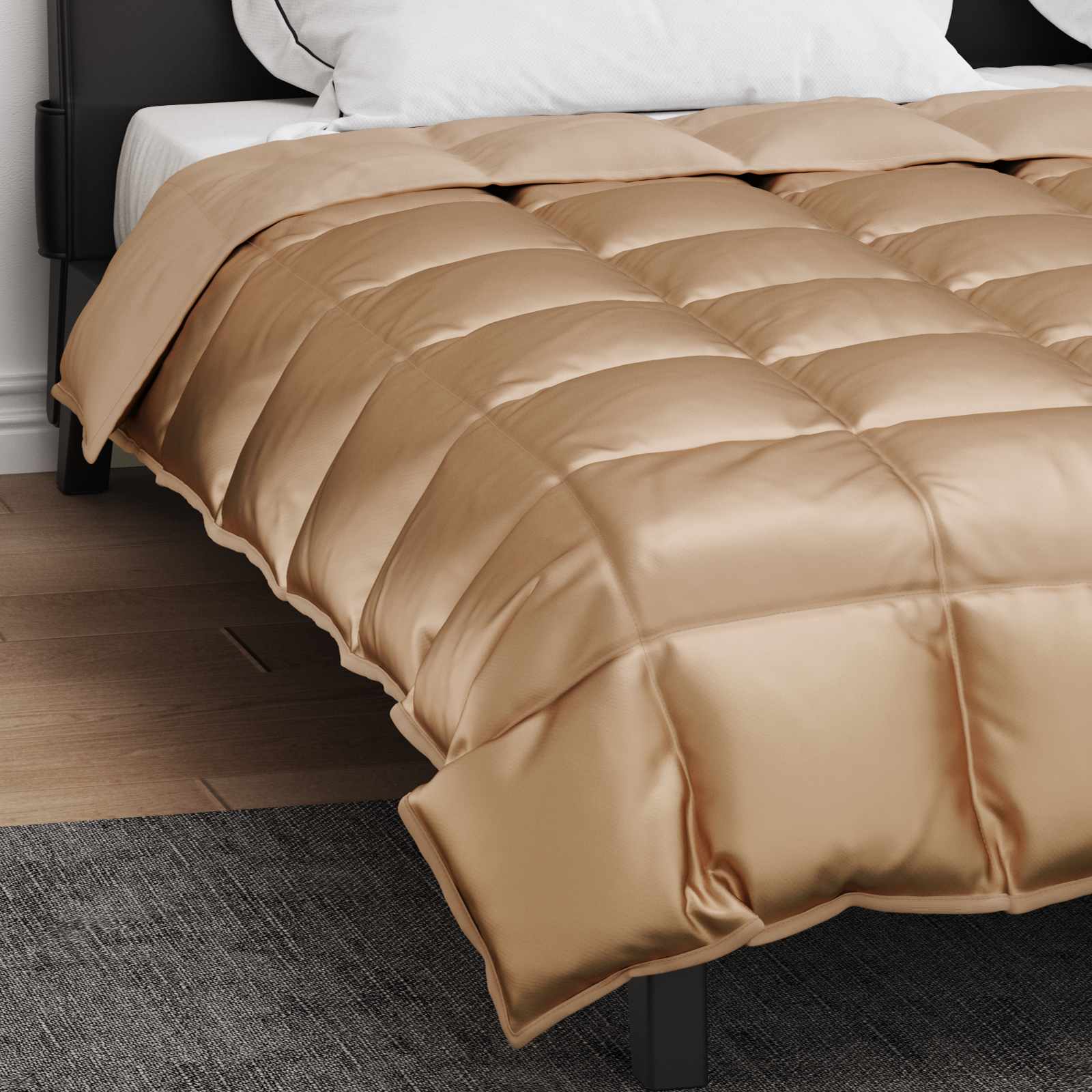 vidaXL Winter Duvet 220 x 260 cm 450 gsm Gold 4