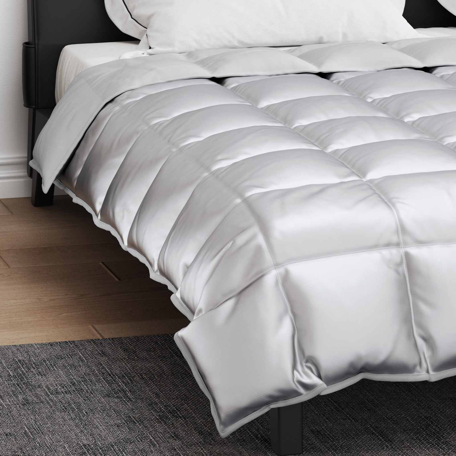 vidaXL Winter Duvet 240 x 260 cm 450 gsm Silver 4