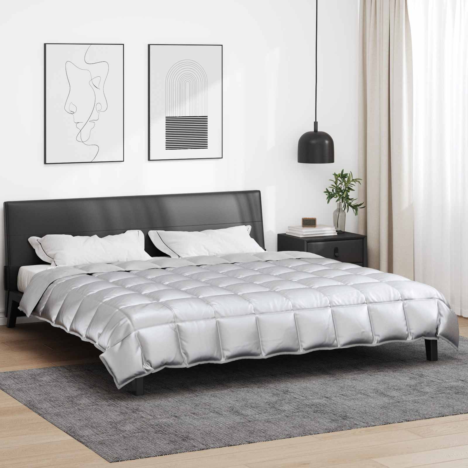 vidaXL Winter Duvet 240 x 260 cm 450 gsm Silver 1