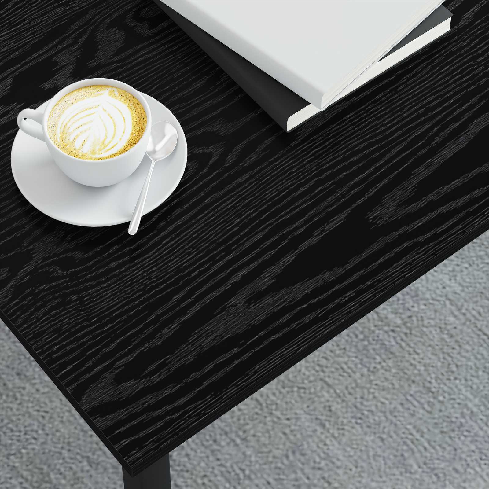 vidaXL Coffee Table Black Oak 100 x 100 x 45 cm Engineered Wood 4