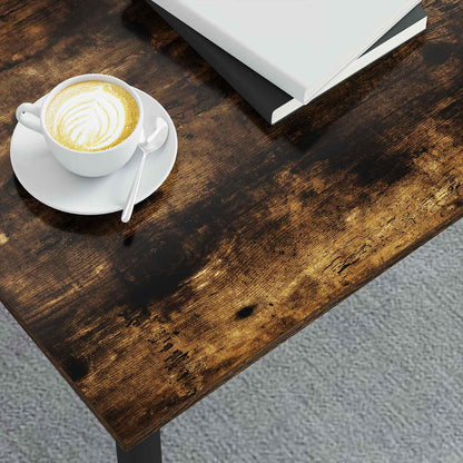 vidaXL Coffee Table Smoke Oak 100 x 100 x 45 cm Engineered Wood 4