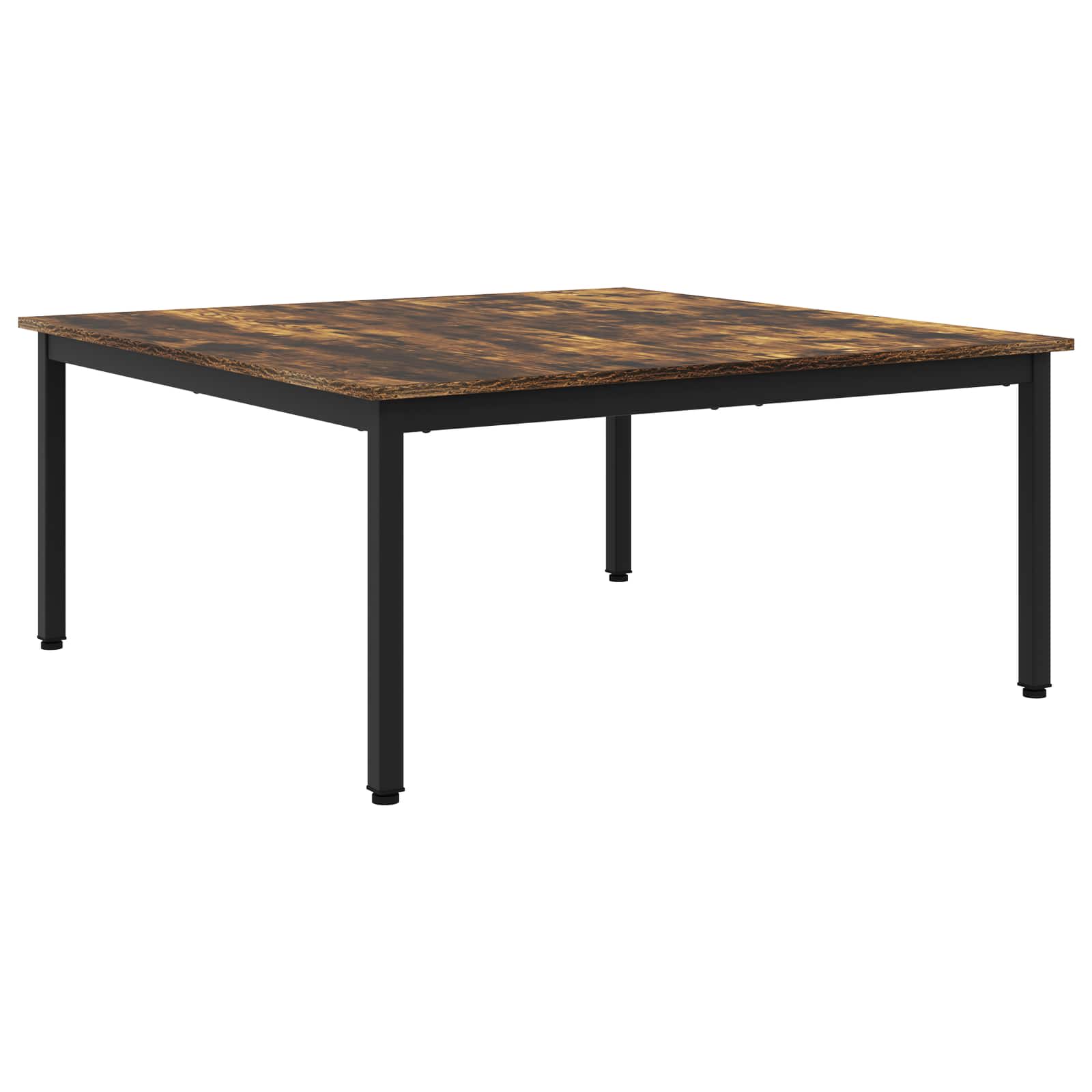 vidaXL Coffee Table Smoke Oak 100 x 100 x 45 cm Engineered Wood 2