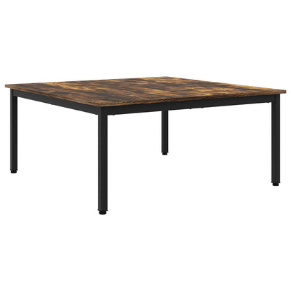 vidaXL Coffee Table Smoke Oak 100 x 100 x 45 cm Engineered Wood 2