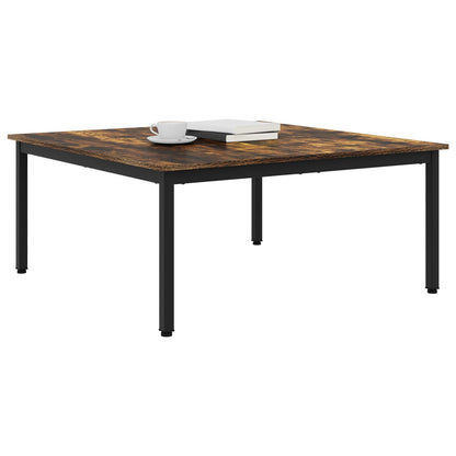 vidaXL Coffee Table Smoke Oak 100 x 100 x 45 cm Engineered Wood 3