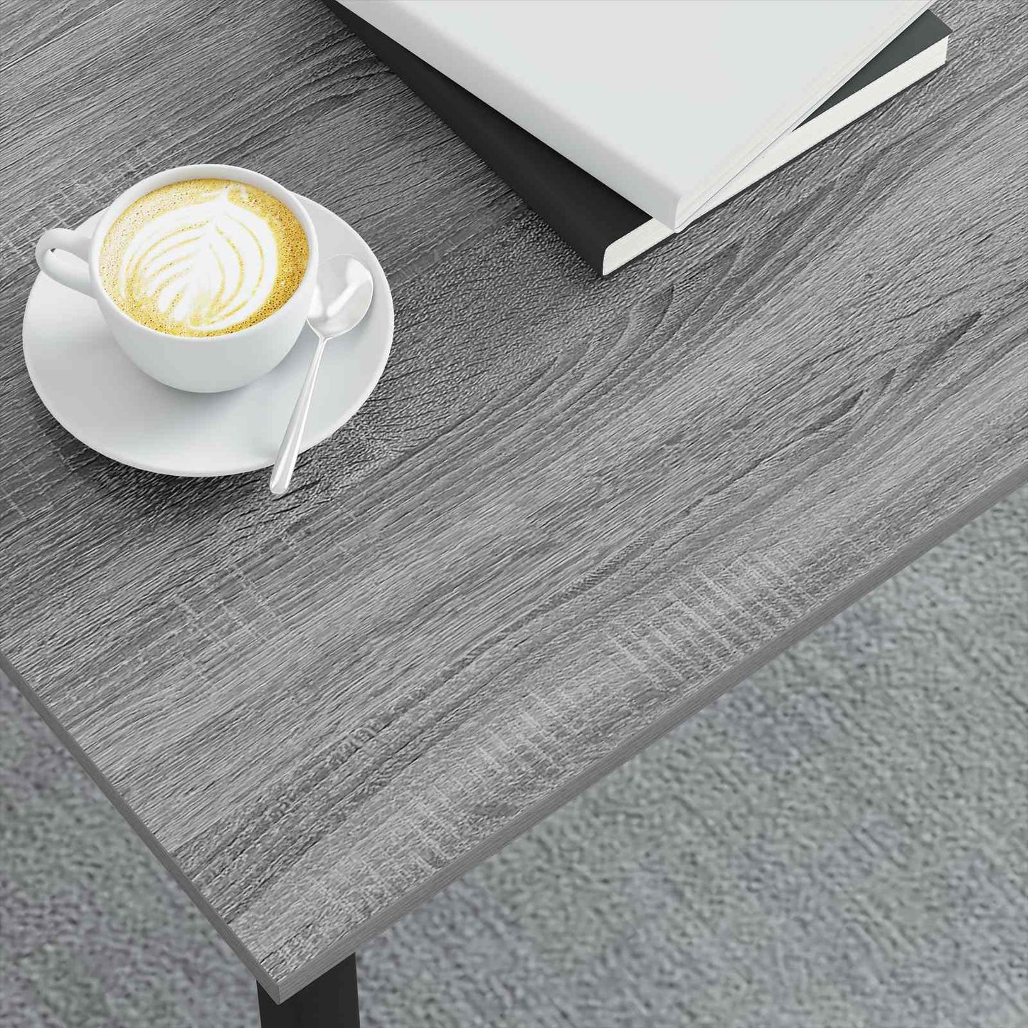 vidaXL Coffee Table Grey Sonoma 100 x 100 x 45 cm Engineered Wood 4