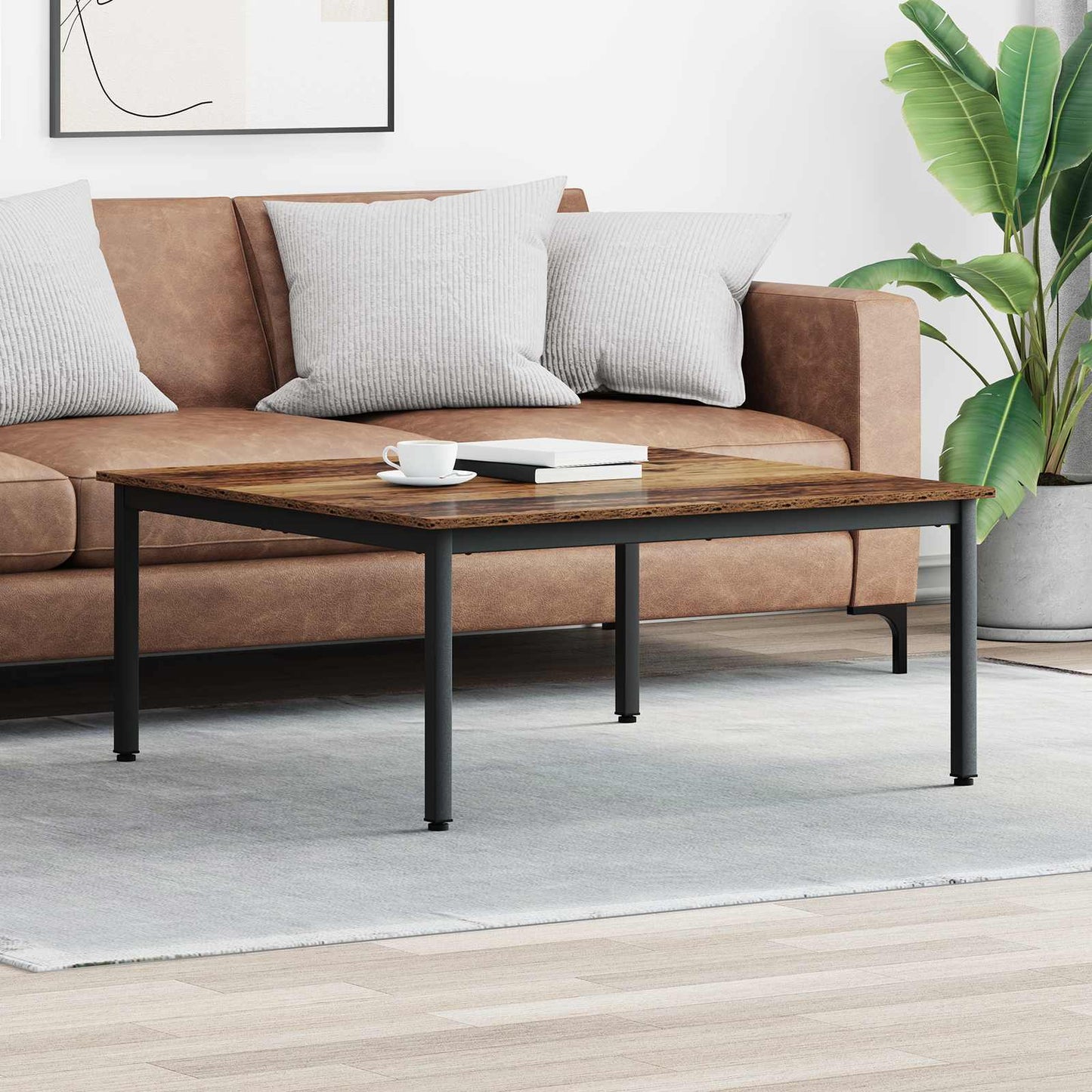 vidaXL Coffee Table Old Wood 100 x 100 x 45 cm Engineered Wood 1