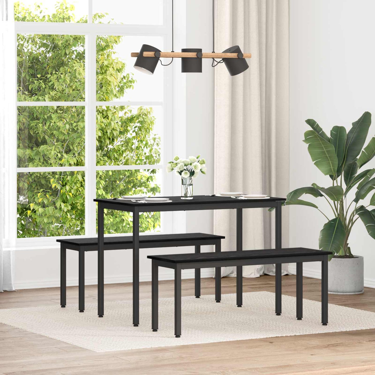 vidaXL Bench Black Oak 110 x 35 x 45 cm Engineered Wood 1