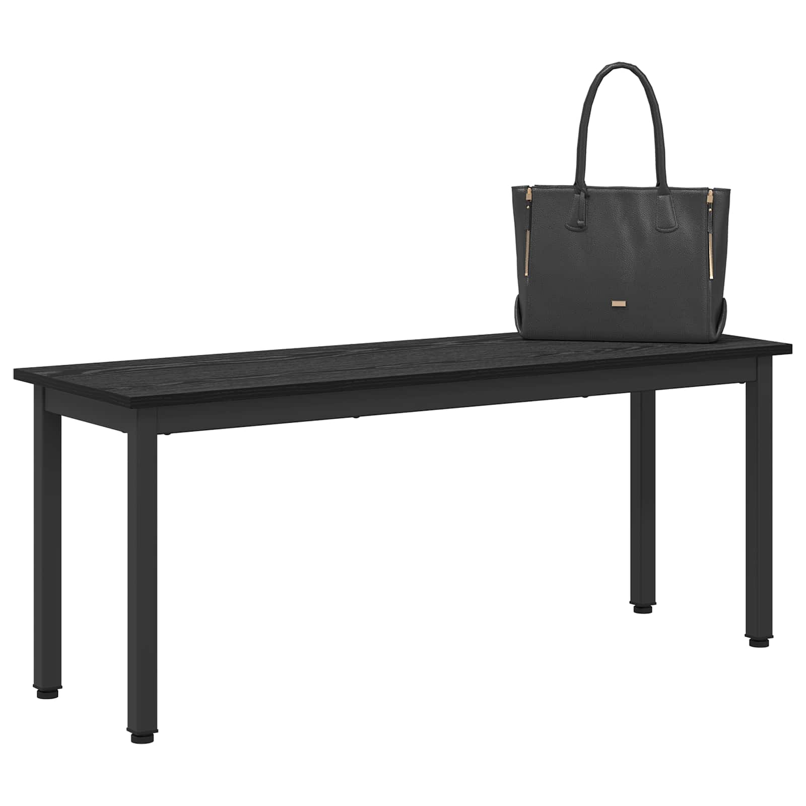 vidaXL Bench Black Oak 110 x 35 x 45 cm Engineered Wood 3