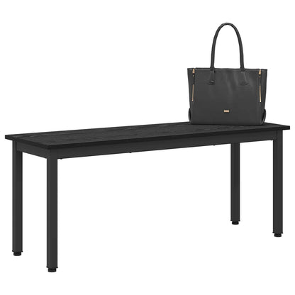 vidaXL Bench Black Oak 110 x 35 x 45 cm Engineered Wood 3