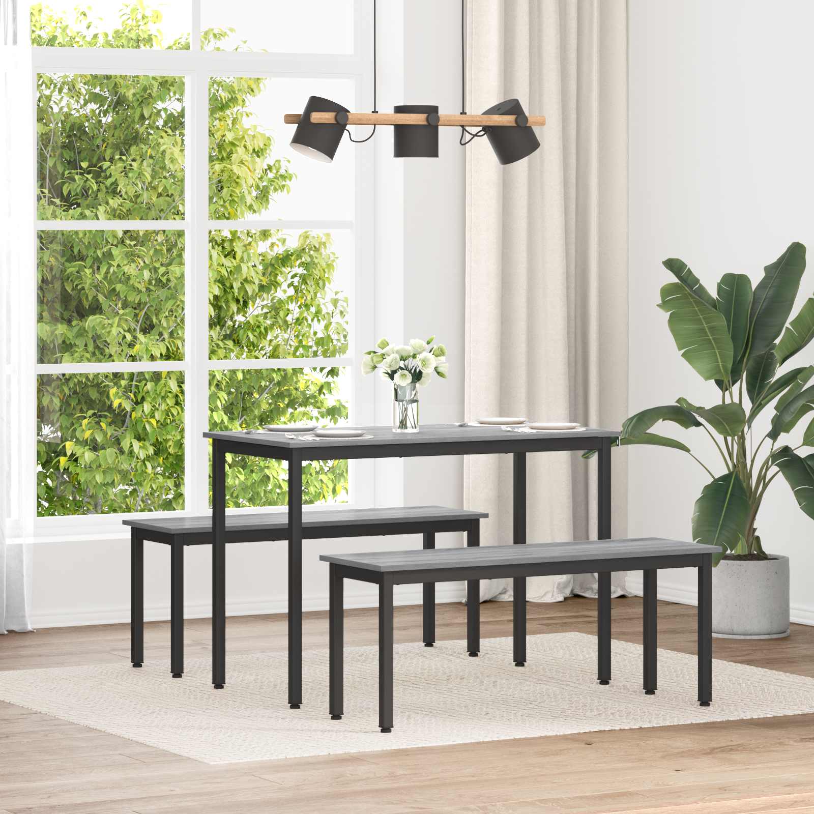 vidaXL Bench Grey Sonoma 110 x 35 x 45 cm Engineered Wood 1