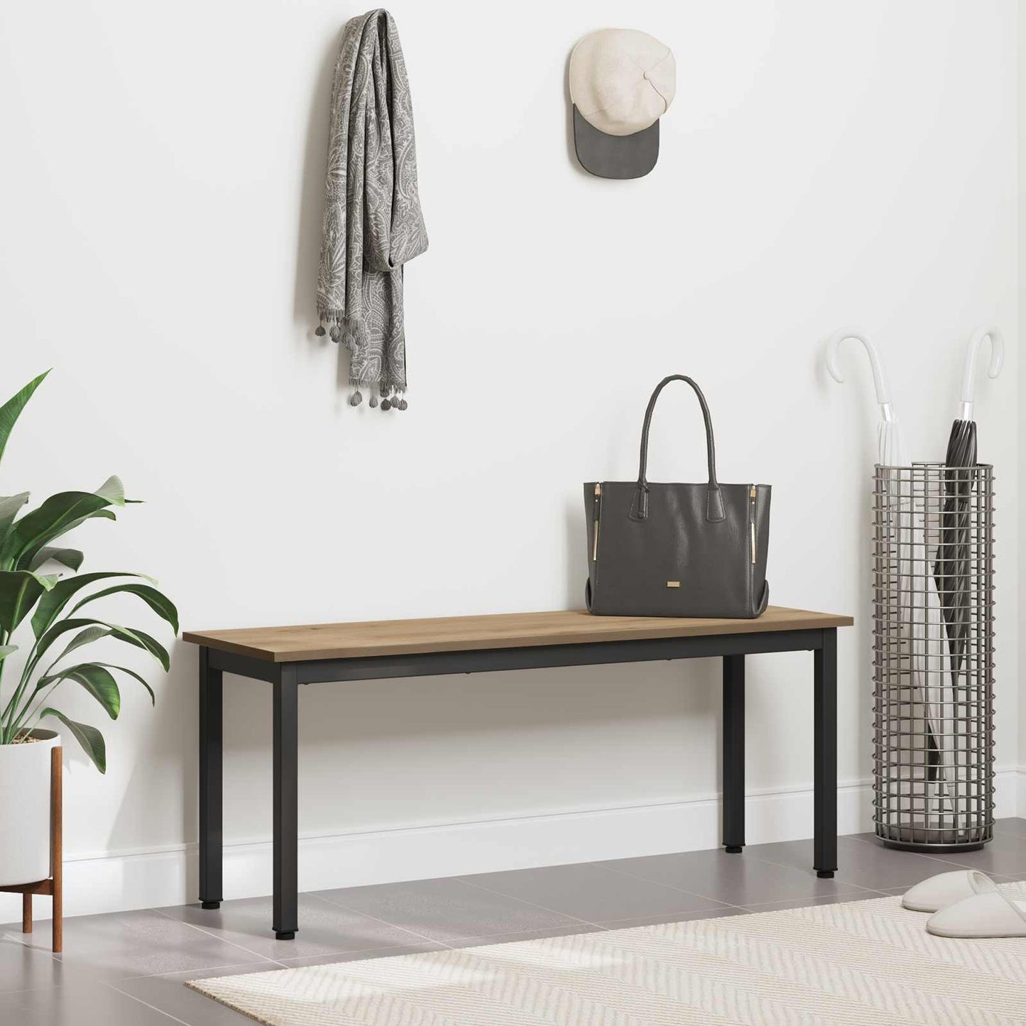 vidaXL Bench Artisian Oak 110 x 35 x 45 cm Engineered Wood 4