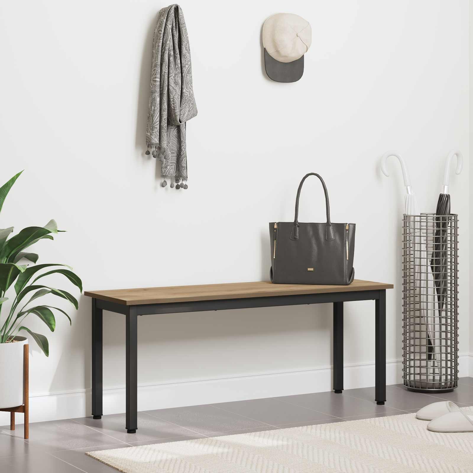 vidaXL Bench Artisian Oak 110 x 35 x 45 cm Engineered Wood 4