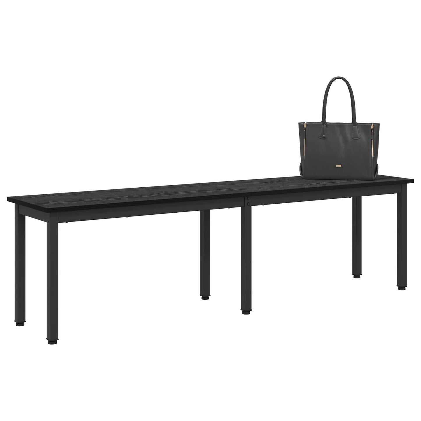 vidaXL Bench Black Oak 160 x 35 x 45 cm Engineered Wood 3