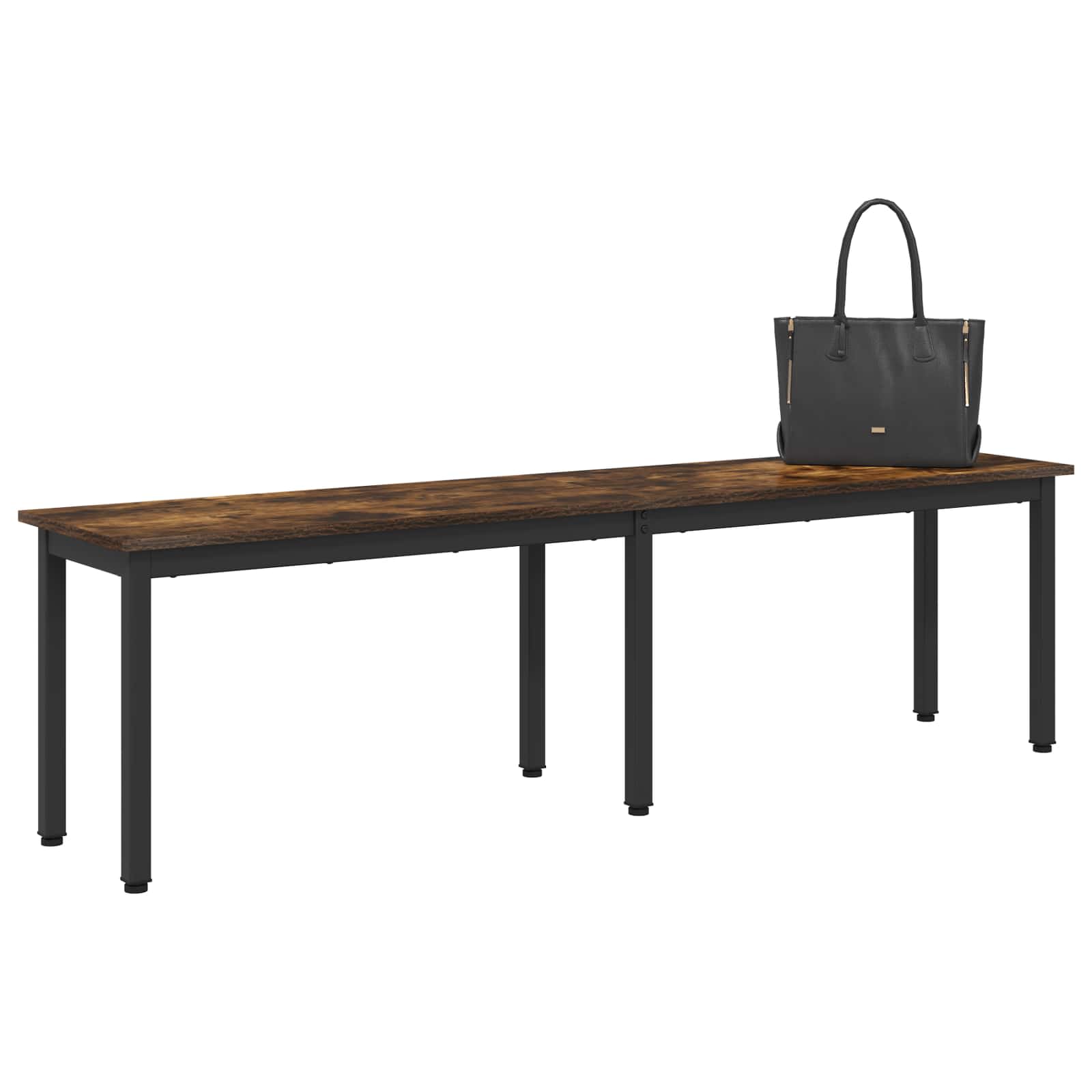 vidaXL Bench Smoke Oak 160 x 35 x 45 cm Engineered Wood 3