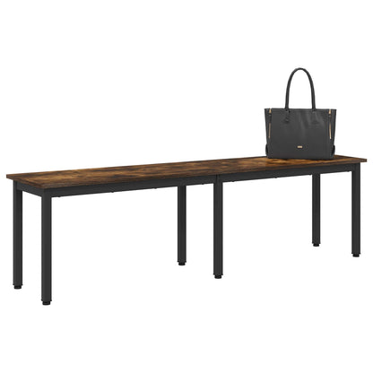 vidaXL Bench Smoke Oak 160 x 35 x 45 cm Engineered Wood 3