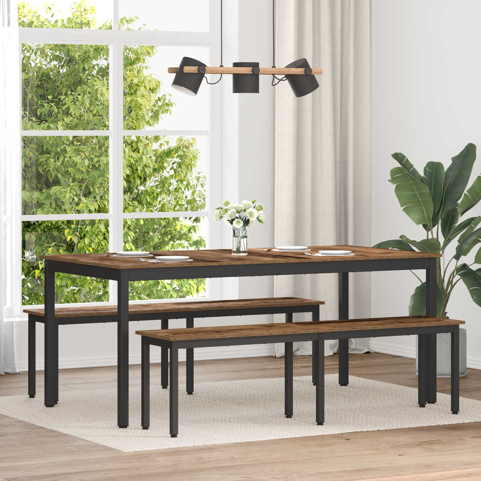 vidaXL Bench Old Wood 160 x 35 x 45 cm Engineered Wood 1