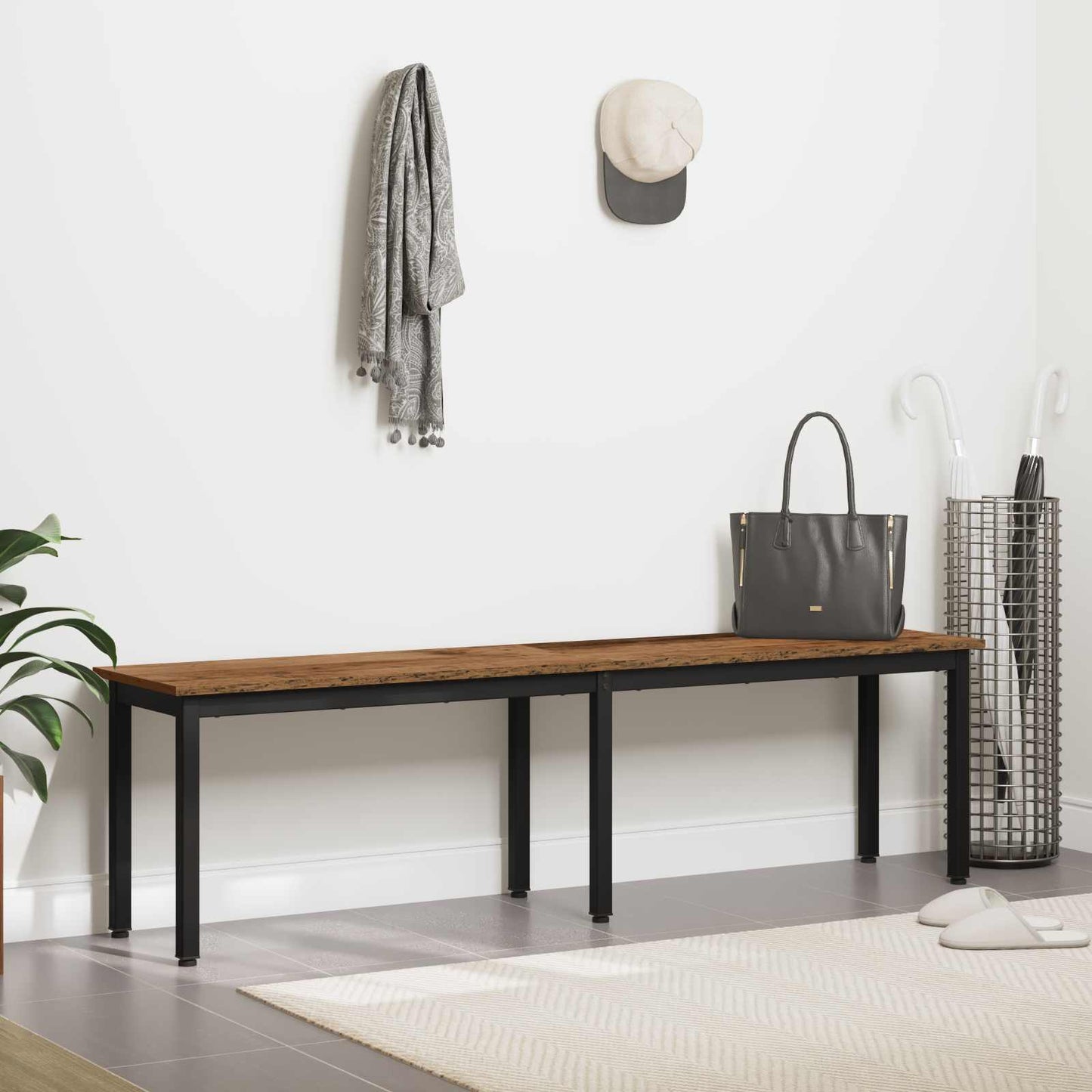 vidaXL Bench Old Wood 160 x 35 x 45 cm Engineered Wood 4