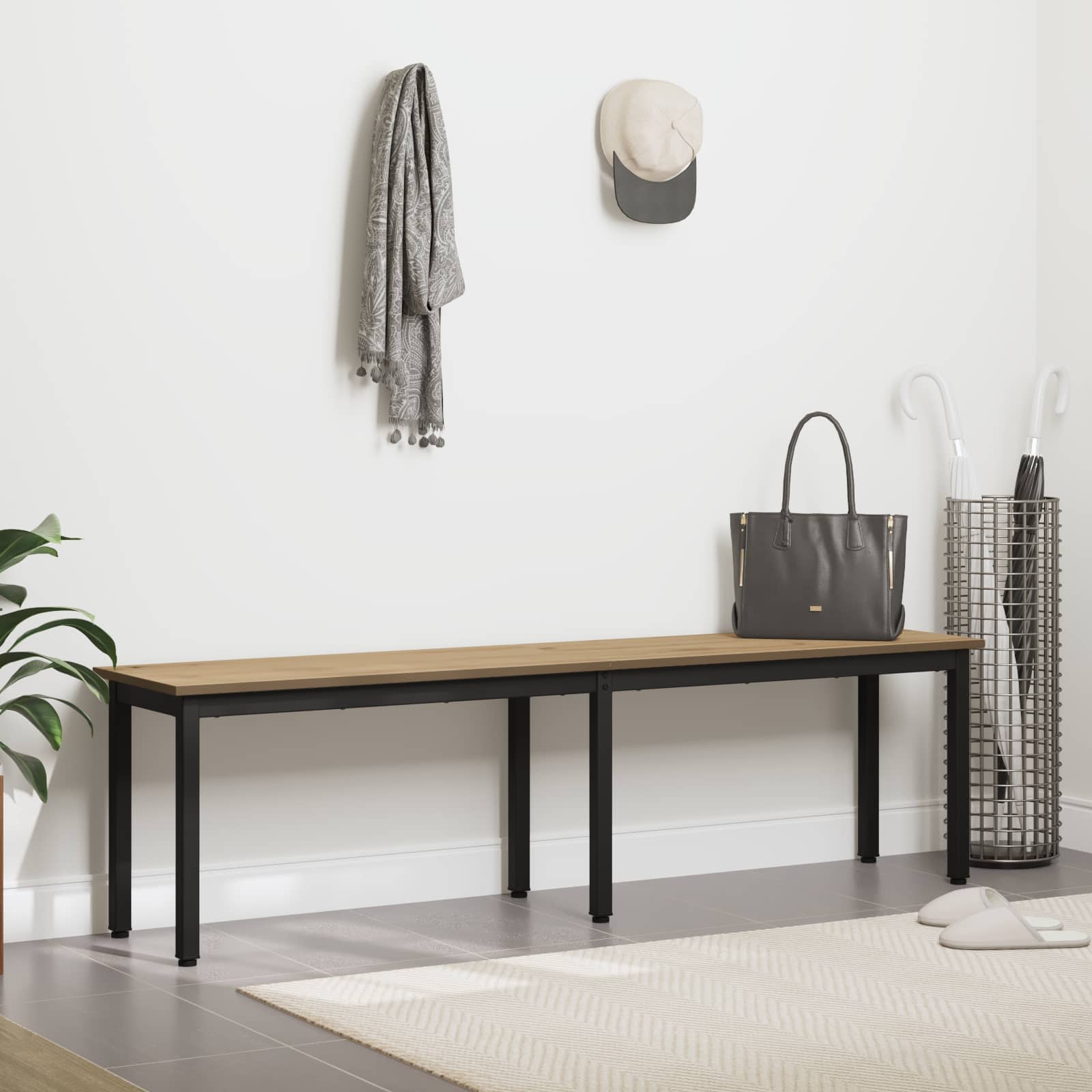 vidaXL Bench Artisian Oak 160 x 35 x 45 cm Engineered Wood 4