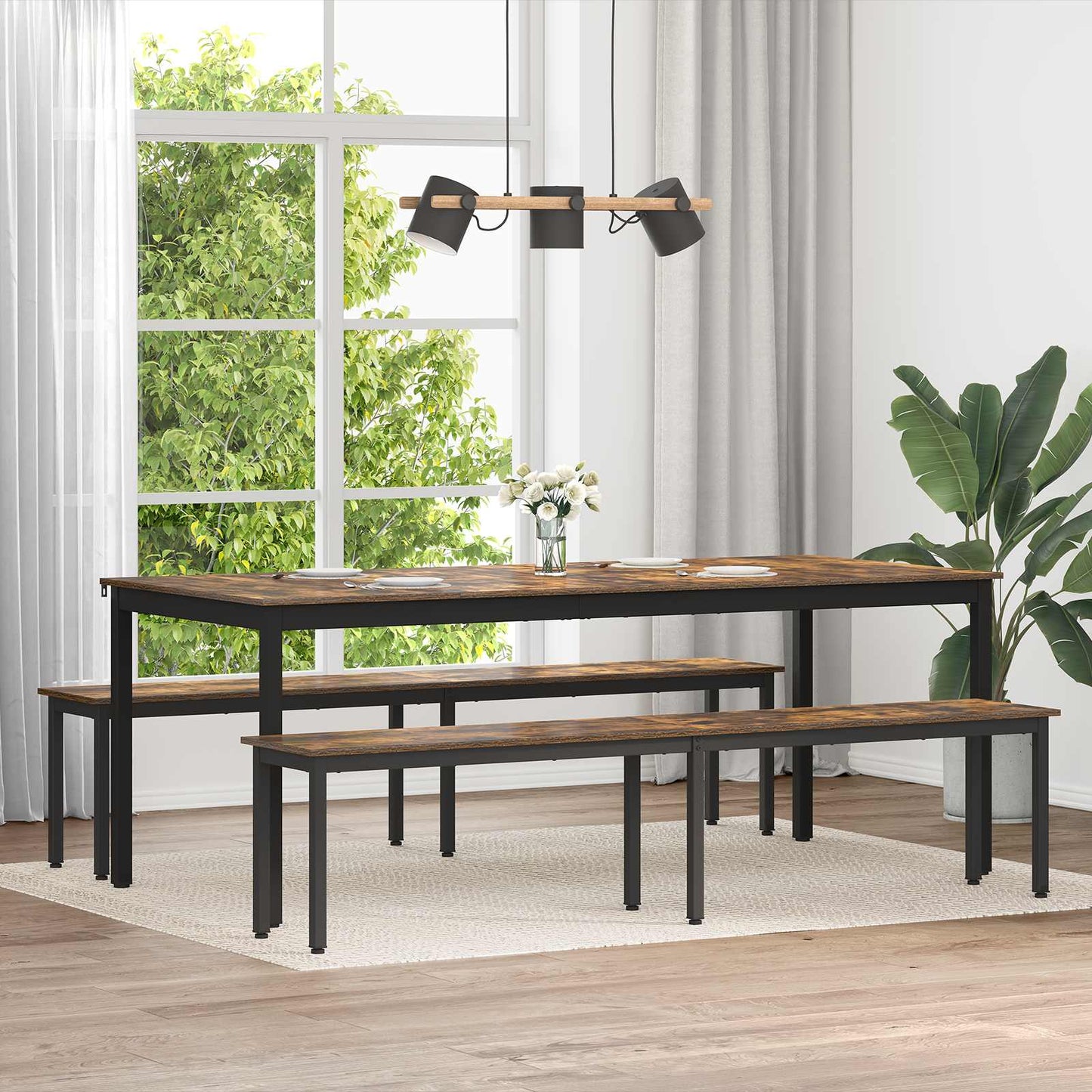 vidaXL Bench Smoke Oak 200 x 35 x 45 cm Engineered Wood 1