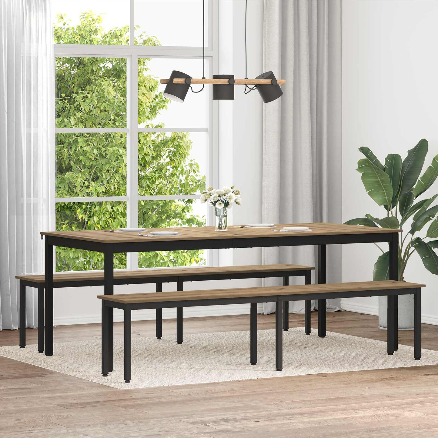 vidaXL Bench Artisian Oak 200 x 35 x 45 cm Engineered Wood 1