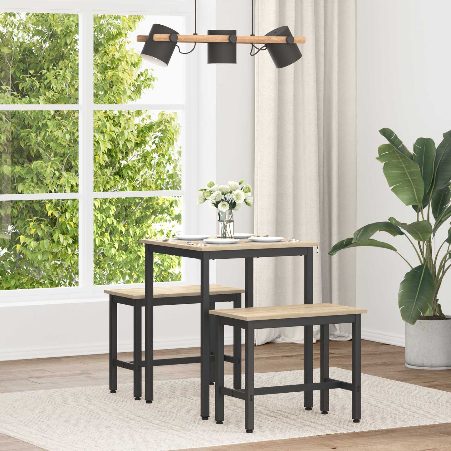 vidaXL Dining Tables 60 x 60 x 75 cm Engineered Wood Sonoma Oak Square 1