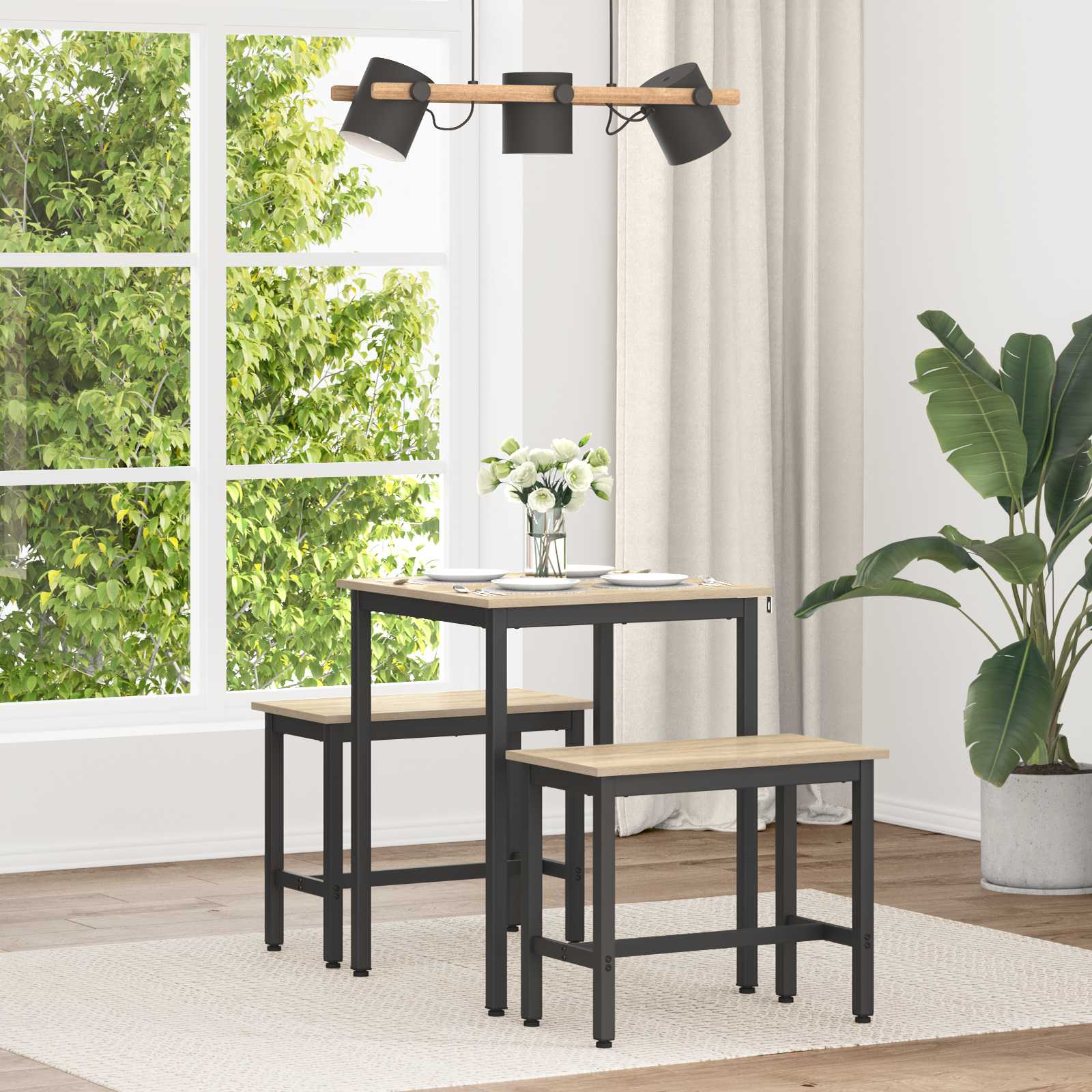vidaXL Dining Tables 60 x 60 x 75 cm Engineered Wood Sonoma Oak Square 1
