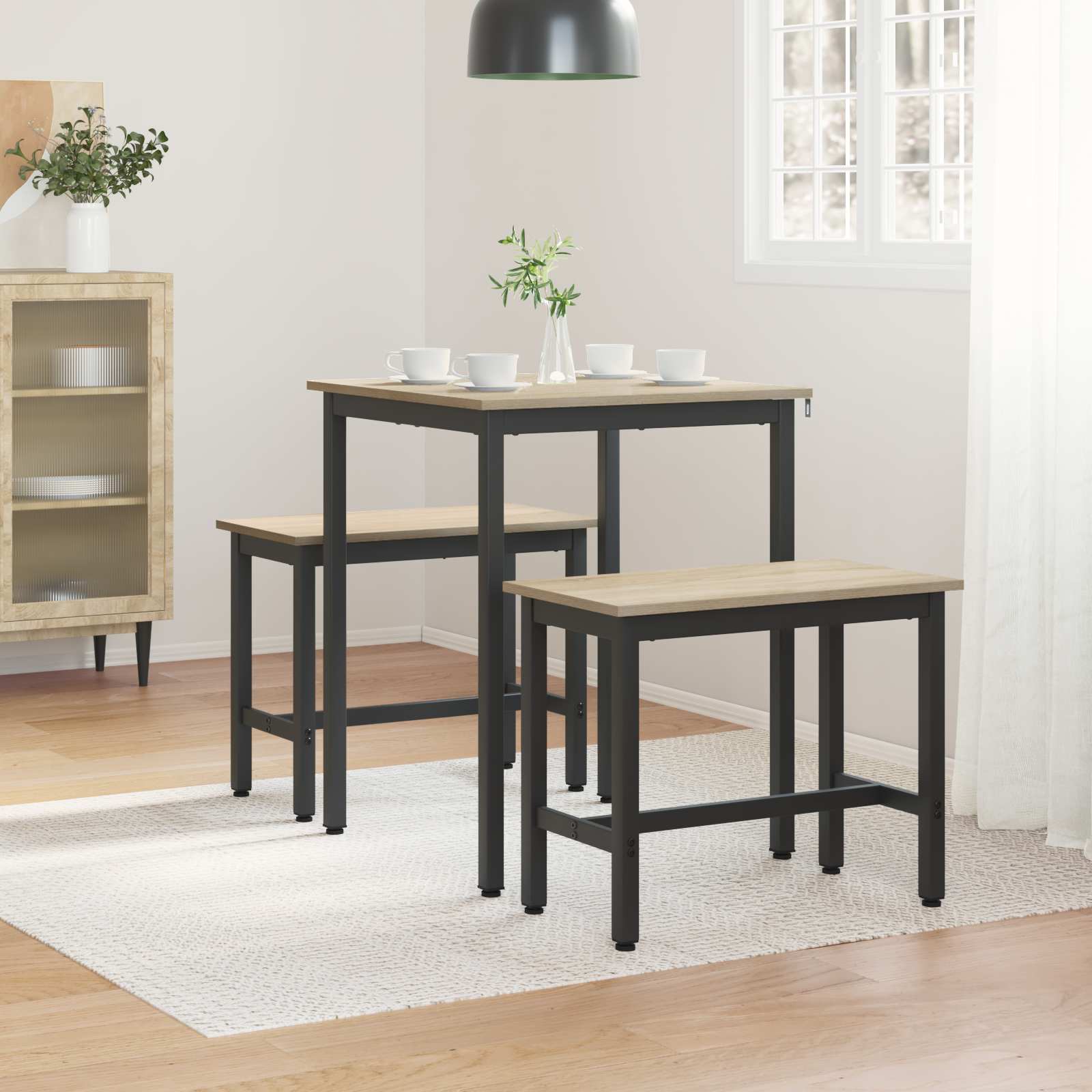 vidaXL Dining Tables 60 x 60 x 75 cm Engineered Wood Sonoma Oak Square 4